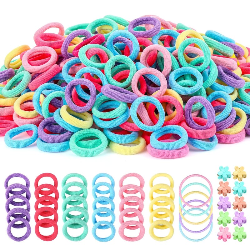 AuraRay 360PCS Soft Cotton Hair Ties for Toddlers & Baby - No Damage Elastics Seamless Ponytail Holders for Little Girls Daily Hair Accessories - Image 1